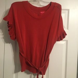 Ruffled Short Sleeve Sweater